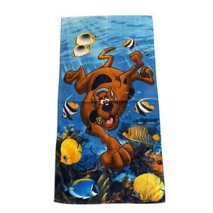 Vintage Scooby-Doo Beach Towel Early 2000s Cartoon Underwater Cotton